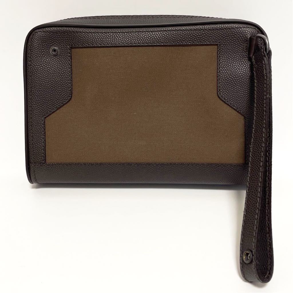美品 dunhill ダンヒル セカンドバッグ クラッチ ダークブラウン系
