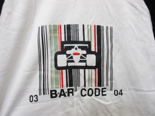 BAR HONDA BARホンダ ラグランTシャツ メンズXL LL 白Tシャツ レーシングシャツ スタッフシャツ F1 カーレースシャツ 05191の画像3