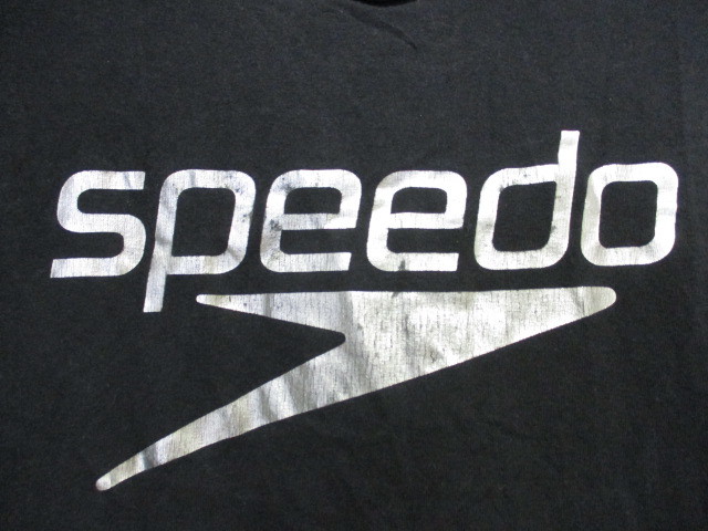 SPEEDO　スピード　ビッグロゴTシャツ　メンズL　黒シルバー　デカロゴTシャツ　スイムウエア　水泳　半袖ウエア　半袖シャツ　05253_画像2