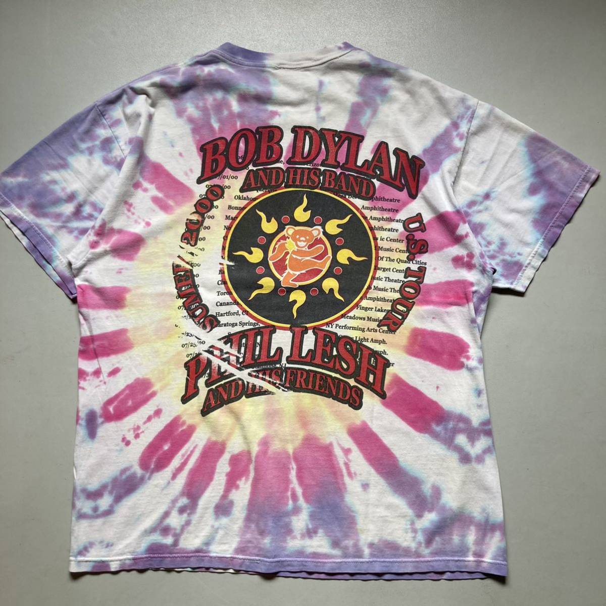 00s Bob Dylan and his band /Phil Lesh and his friends Summer Tour 2000 tie-dye T-shirt タイダイTシャツプリントTシャツ 半袖Tシャツ_画像3
