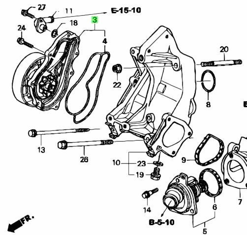 新品・未使用・純正品 ホンダ シビック FD2 タイプR ウオーターポンプ ウォーターポンプ 冷却水_画像3