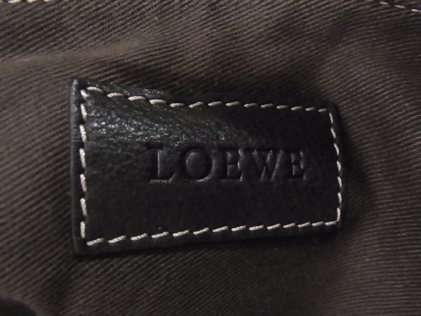 1円 ■美品■ LOEWE ロエベ アナグラム キャンバス×レザー ハンドバッグ トート メンズ レディース ベージュ系×ブラウン系 AK9804