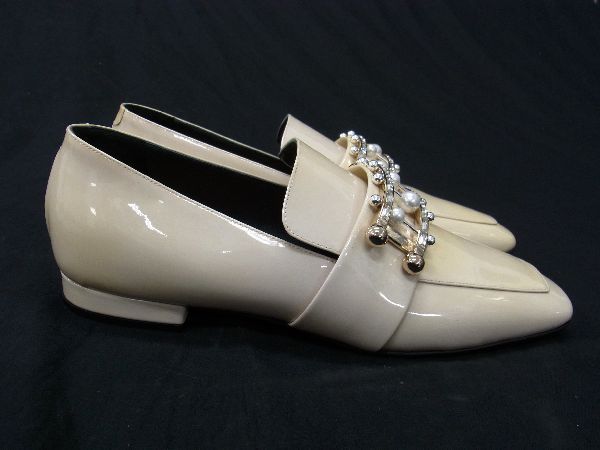 1円 □美品□ COLIAC コリアック レザー フェイクパール ローファー