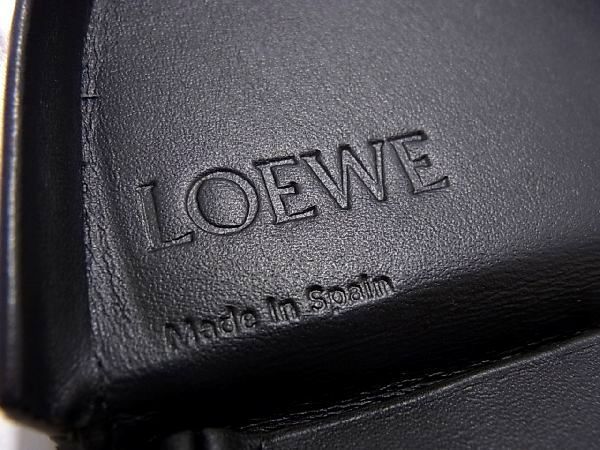 ■新品同様■ LOEWE ロエベ アナグラム レザー ストラップ付き コインケース コインパース 小銭入れ レディース メンズ ブラック系 AM1892_画像4