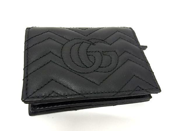 □新品同様□ GUCCI グッチ 466492 GGマーモント レザー 二つ折り 財布