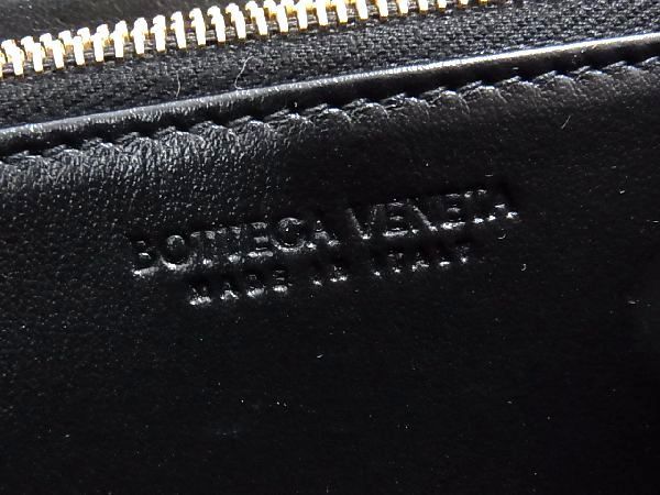 ■極美品■ BOTTEGA VENETA ボッテガヴェネタ マキシイントレチャート レザー ラウンドファスナー 長財布 ウォレット ブラック系 AL3313_画像5