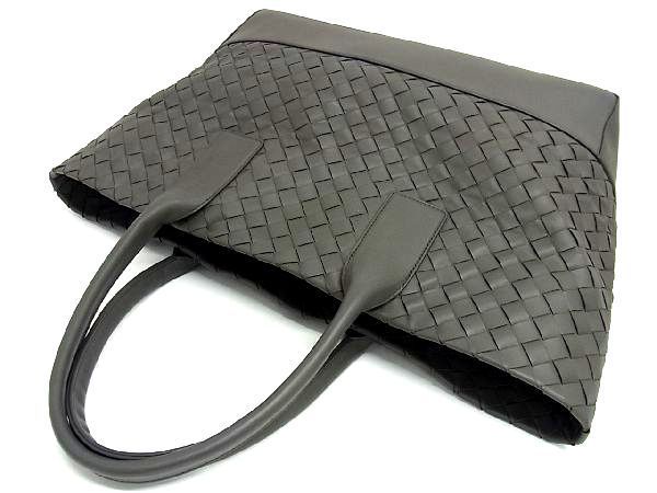 ■極美品■ BOTTEGA VENETA ボッテガヴェネタ イントレチャート レザー ショルダーバッグ トート レディース メンズ グレー系 AL3283_画像5