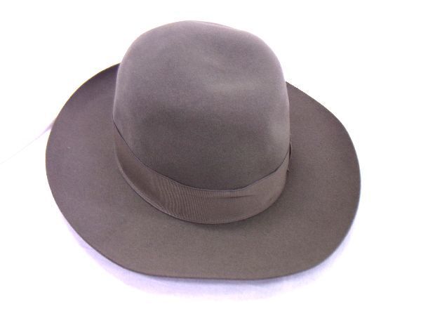 ■新品同様■ BORSALINO ボルサリーノ フェルト リボン 帽子 ハット 表記サイズ57 メンズ レディース グリーン系 AL7456_画像2