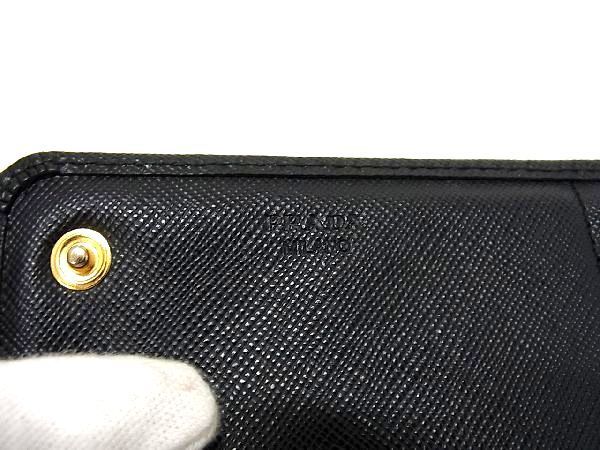 1円 □美品□ PRADA プラダ サフィアーノレザー 二つ折り 長財