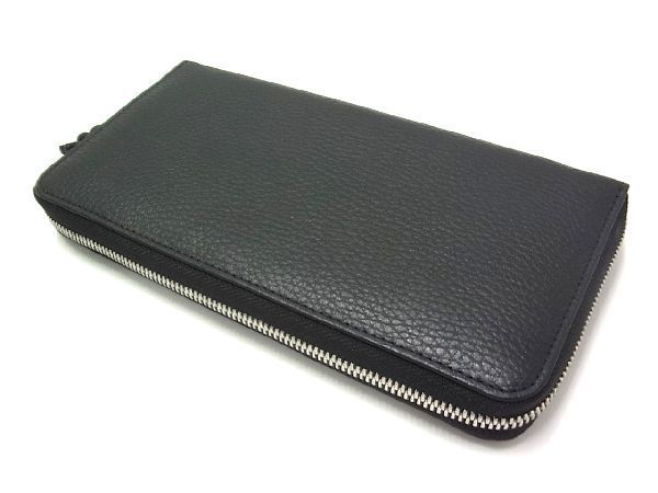 ■新品■未使用■ EMPORIO ARMANI エンポリオアルマーニ レザー ラウンドファスナー 長財布 ウォレット メンズ ブラック系 BD8284_画像2