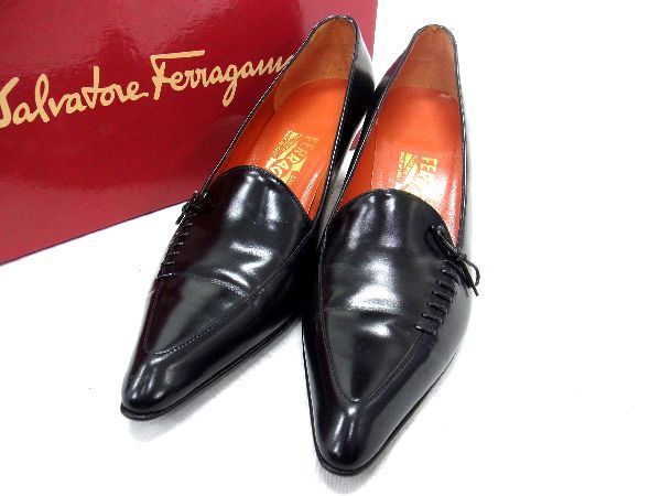 極美品 Ferragamo フェラガモ 6 パンプス-