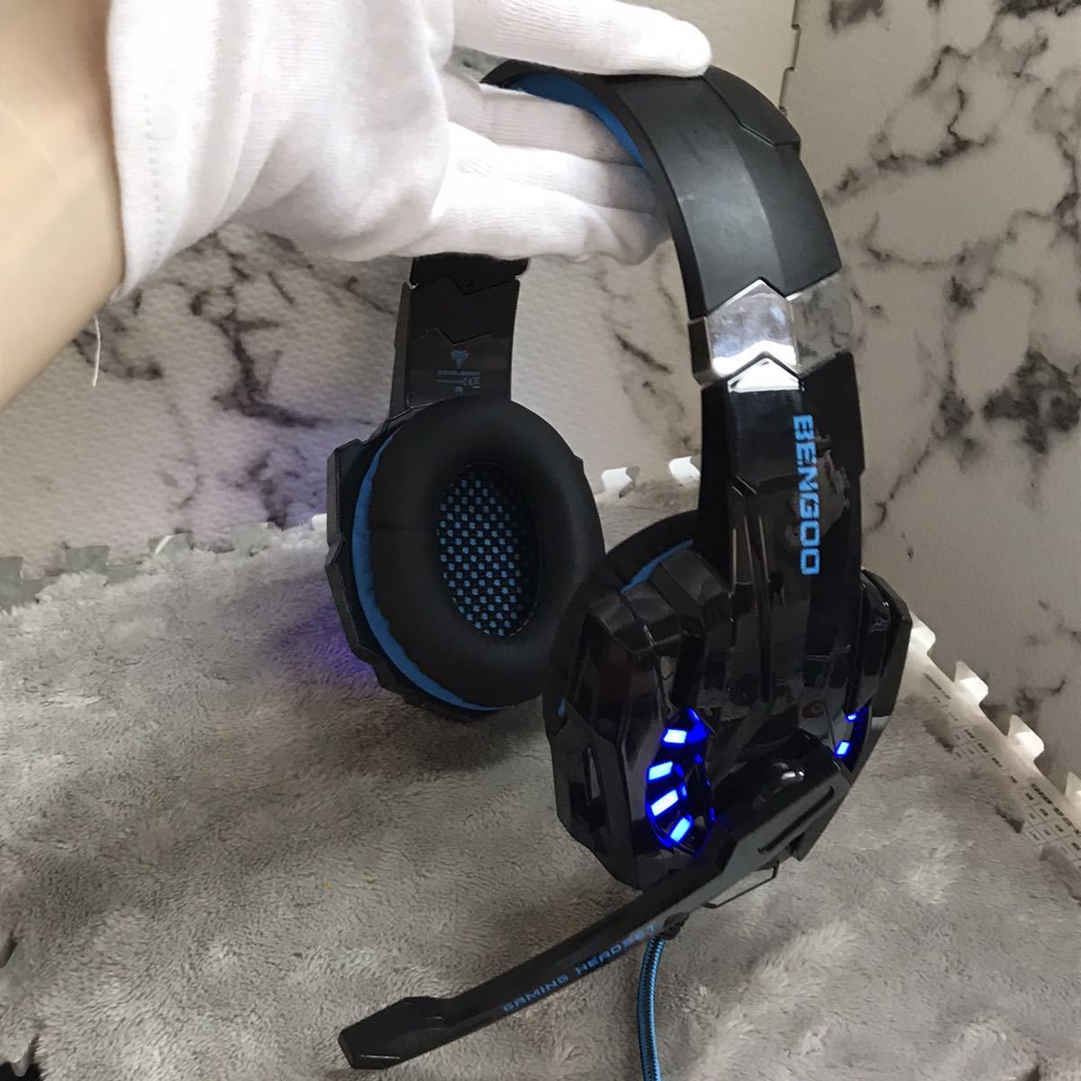 保管品 BENGOO GAMING HEADSET 青 G9000 ゲーミングヘッドセット ヘッドホン_画像1