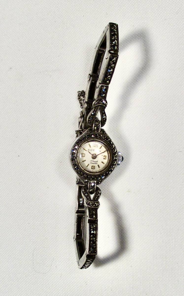 適当な価格 ☆ ロータリー 14WG ダイア 婦人用腕時計 手捲 1950年代