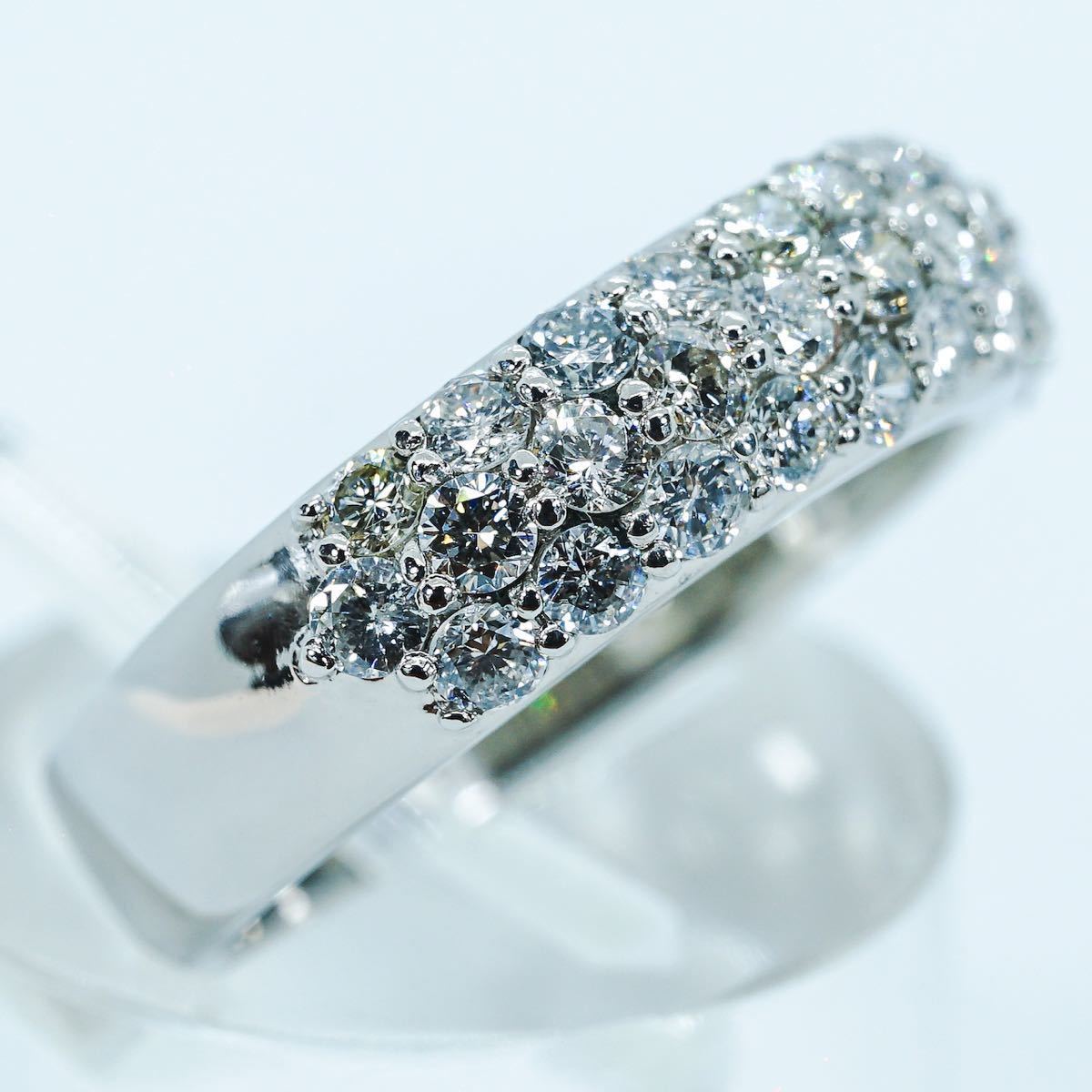 ★1円スタ！超豪華な【1.00ct】PT900 6.9g ♯10 プラチナ ラウンドカット レディース ダイヤモンドリング Diamond Ring ユニセックス 指輪の画像3