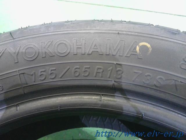 中古 ヨコハマ・S306・155/65R13・21年・夏 タイヤ_画像4