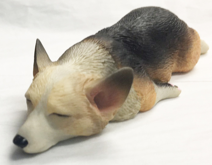 コーギー 黒茶 置物 樹脂 犬 ミニチュア置物 幅8.5cm インテリア 室内装飾 室内用 置き物_画像2