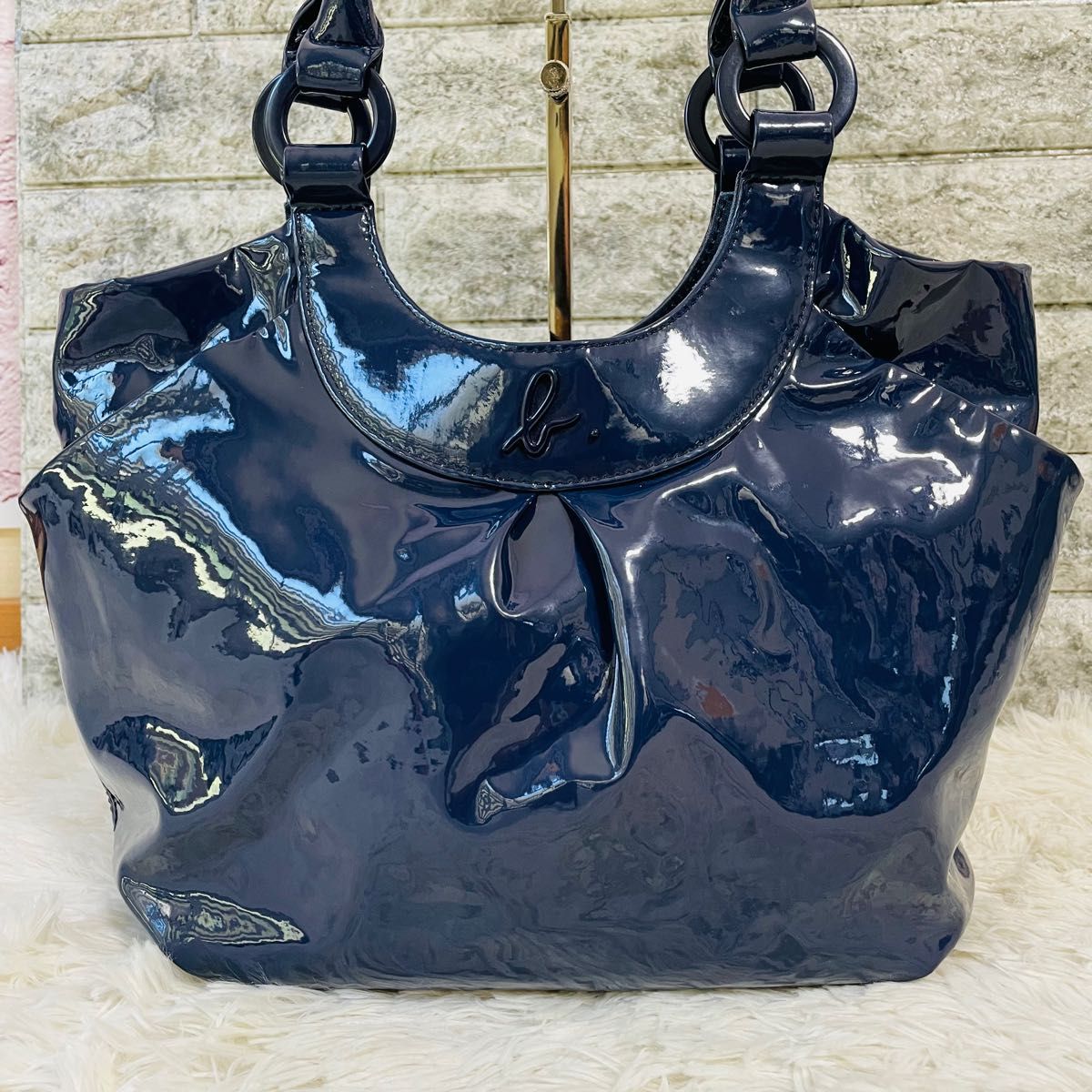 【極美品】agnes b. アニエスベー エナメルトートバッグ ブルー