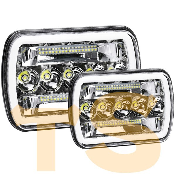 送料無料☆ JEEP GMC Ford YJ XJ MJ 5x7インチ 7x6インチ H6014 H6052 H6054 6054 LED ヘッドライト Hi.Low.DRL.ウインカー 2個 HL10_7_画像1