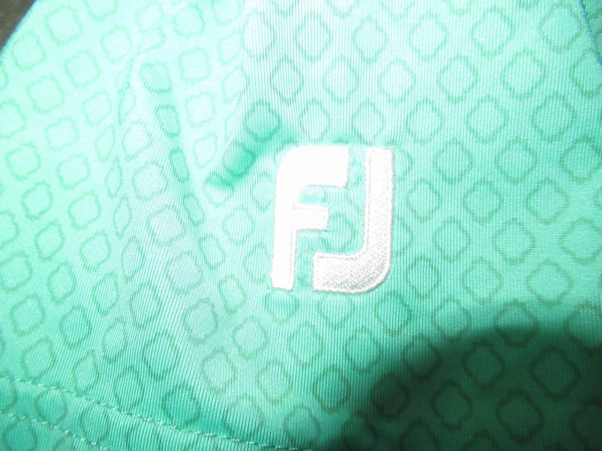 ★FOOTJOY/フットジョイ★美品　M　ストレッチプリント半袖ポロシャツ　グリーン_画像4