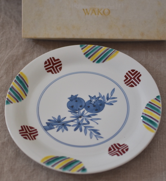  Ginza Wako service ten thousand flat kiln hand ..25cm peace plate ( unused goods )