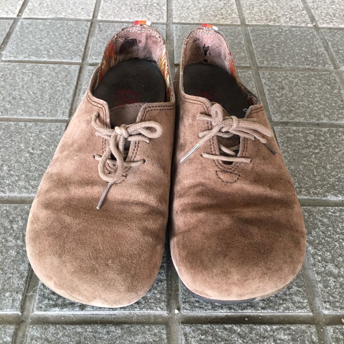 MERRELL MOOTOPIA LACE GUNSMOKE US8 USED メレル ムートピア レース 25cm相当 レザー ローカット スニーカー スリッポン アメカジ 古着_画像2