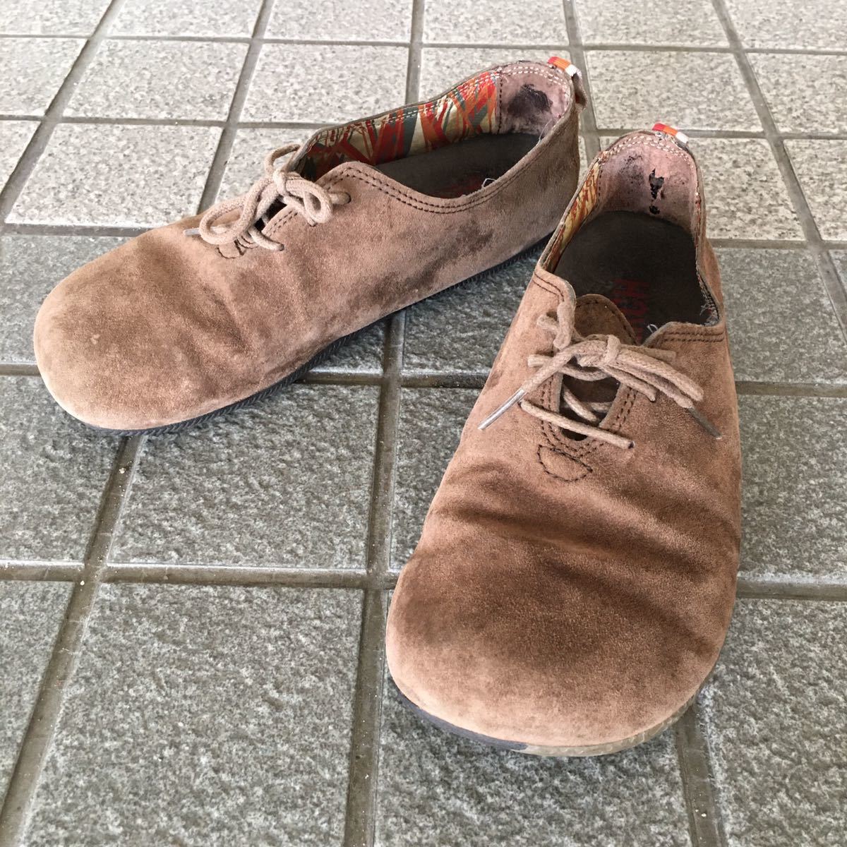 MERRELL MOOTOPIA LACE GUNSMOKE US8 USED メレル ムートピア レース 25cm相当 レザー ローカット スニーカー スリッポン アメカジ 古着_画像1