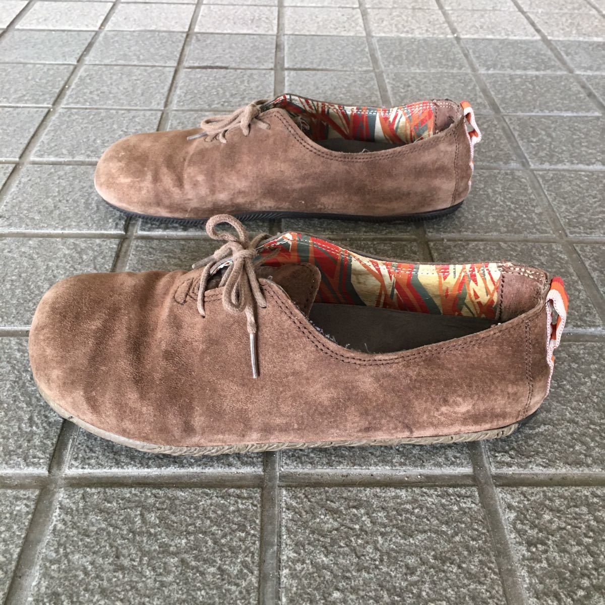 MERRELL MOOTOPIA LACE GUNSMOKE US8 USED メレル ムートピア レース 25cm相当 レザー ローカット スニーカー スリッポン アメカジ 古着_画像3