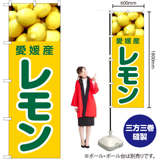 のぼり旗 3枚セット 愛媛産 レモン JA-428_画像2