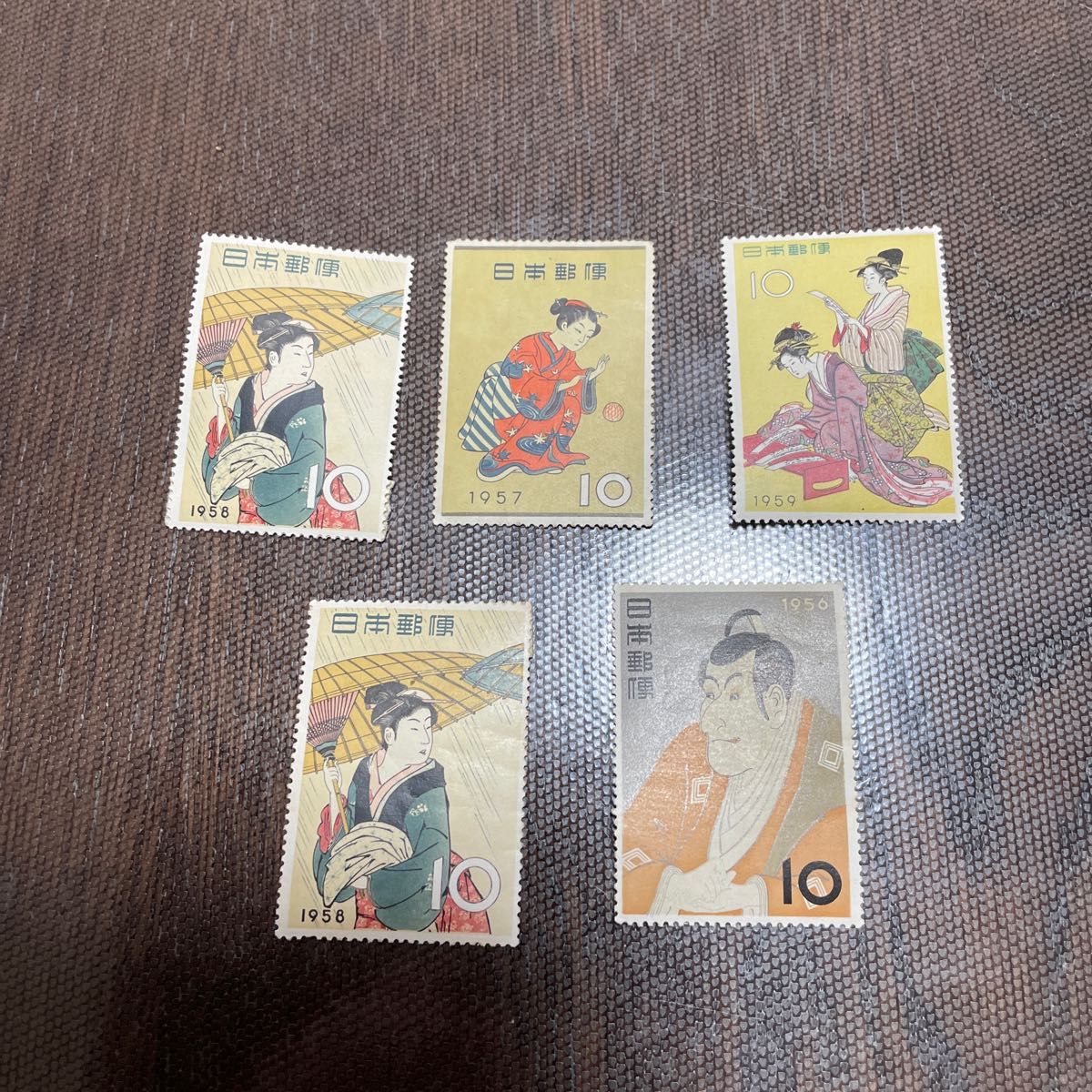 切手浮世絵シリーズ　　5枚セット