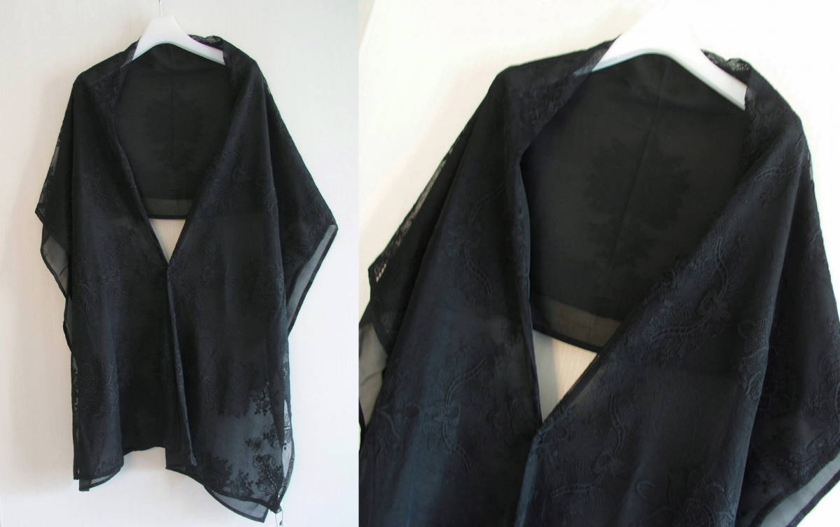  wedding *. call * embroidery race * formal shawl * long * black 