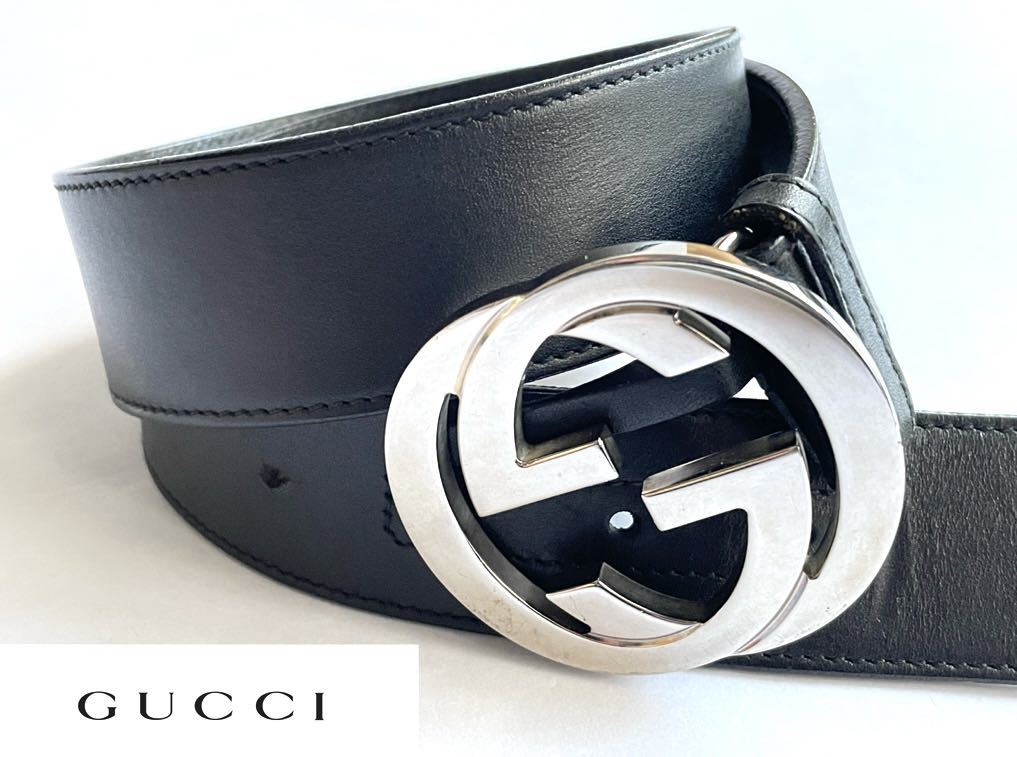GUCCI グッチ インターロッキングG シルバー金具 レザー ベルト