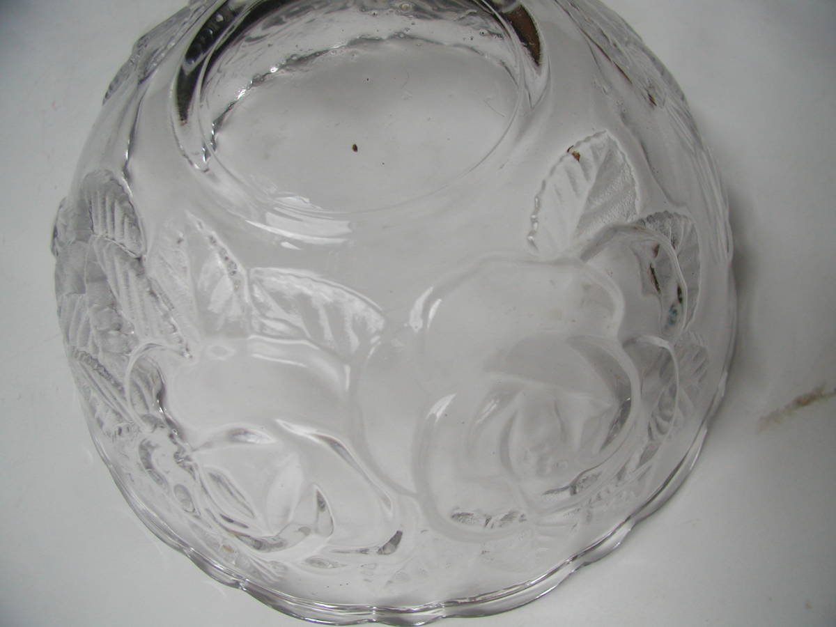 SOGA GLASS ソガグラス▲スモールボール▲SMALL　BOWL▲グラス アンティーク▲バラ柄▲数あります▲未使用▲小皿_画像2