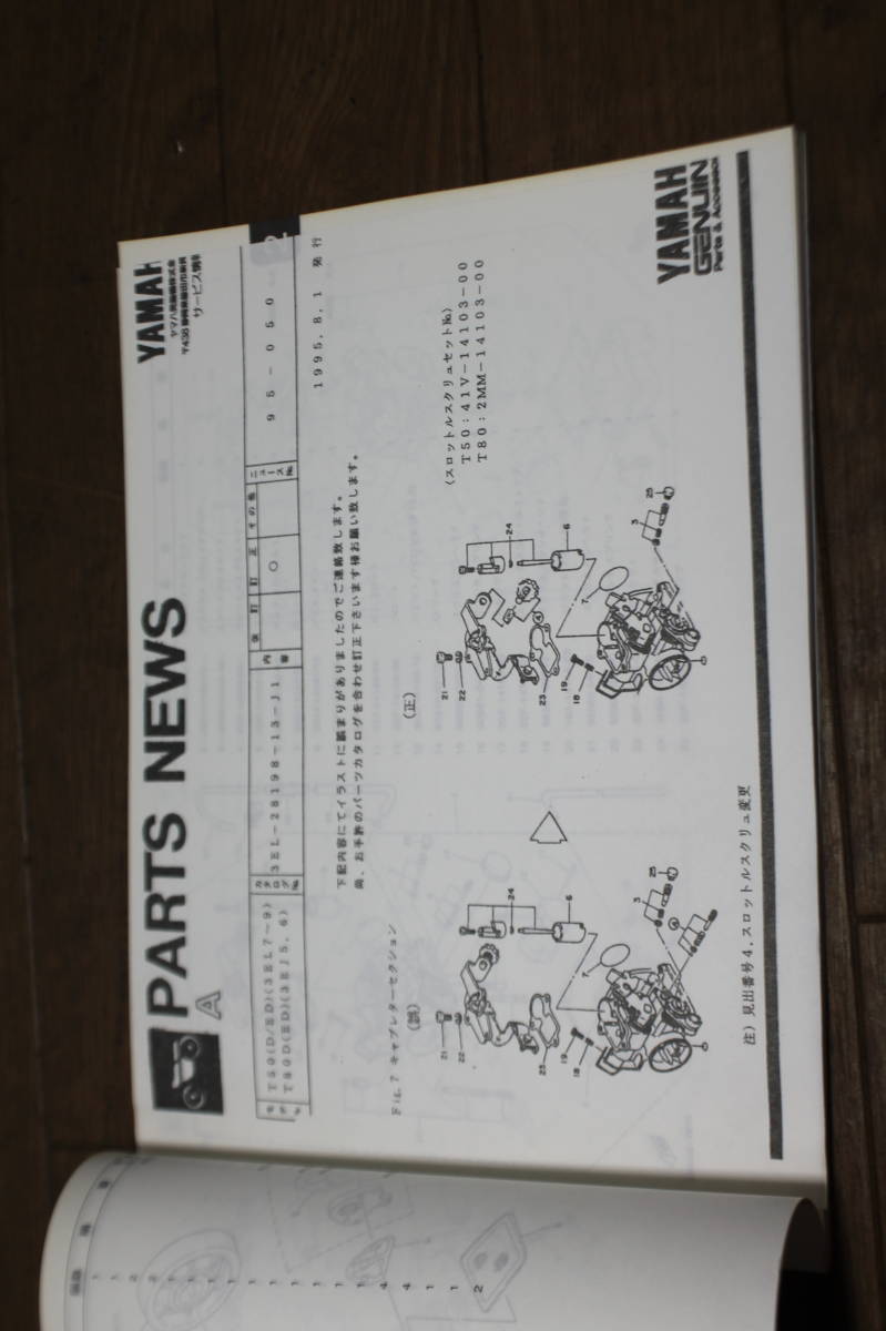 ☆　ヤマハ　タウンメイト　T50　T80　3EL　パーツカタログ　パーツリスト　133EL-010J1　3EL-28198-13-J1　1版　1993.6_画像6