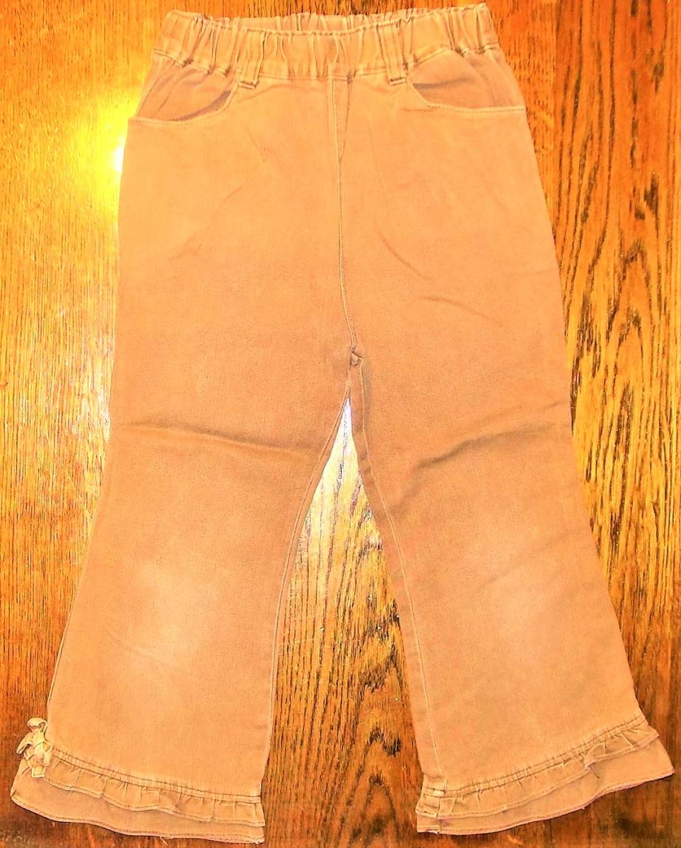 ( Kids * девочка * длинные брюки )Fille et Toit Brown 135 талия ширина ( все окружение резина )24~31., длина ног 39., брюки общая длина 61., ширина низа 20.