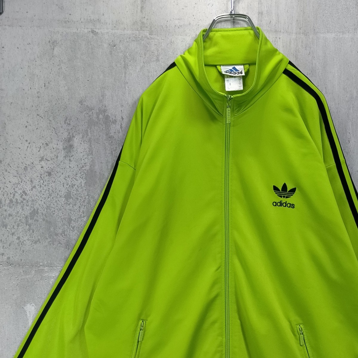 adidas 希少カラー アディダス トラックジャケット 白 黄緑 ジャージ-