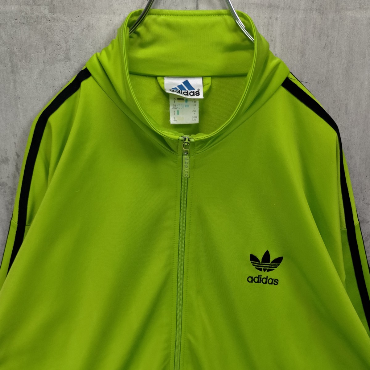 レアカラー 2XL adidas アディダス 黄緑 紺 ロゴ ジャージ イエロー