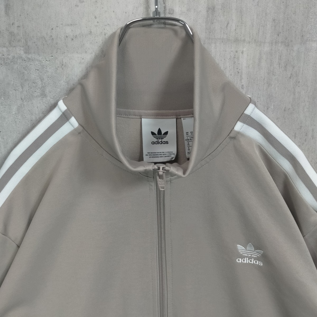 激レア 5XL adidas アディダス トラックジャケット ベージュ 白 ロゴ-