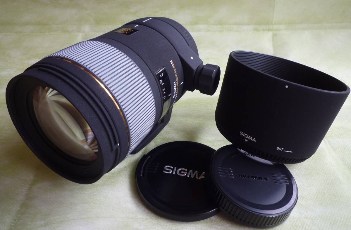極美品 シグマ SIGMA EX 150mm 1:2.8 APO MACRO DG HSM φ72 レンズ Canon キャノン用 フード付き