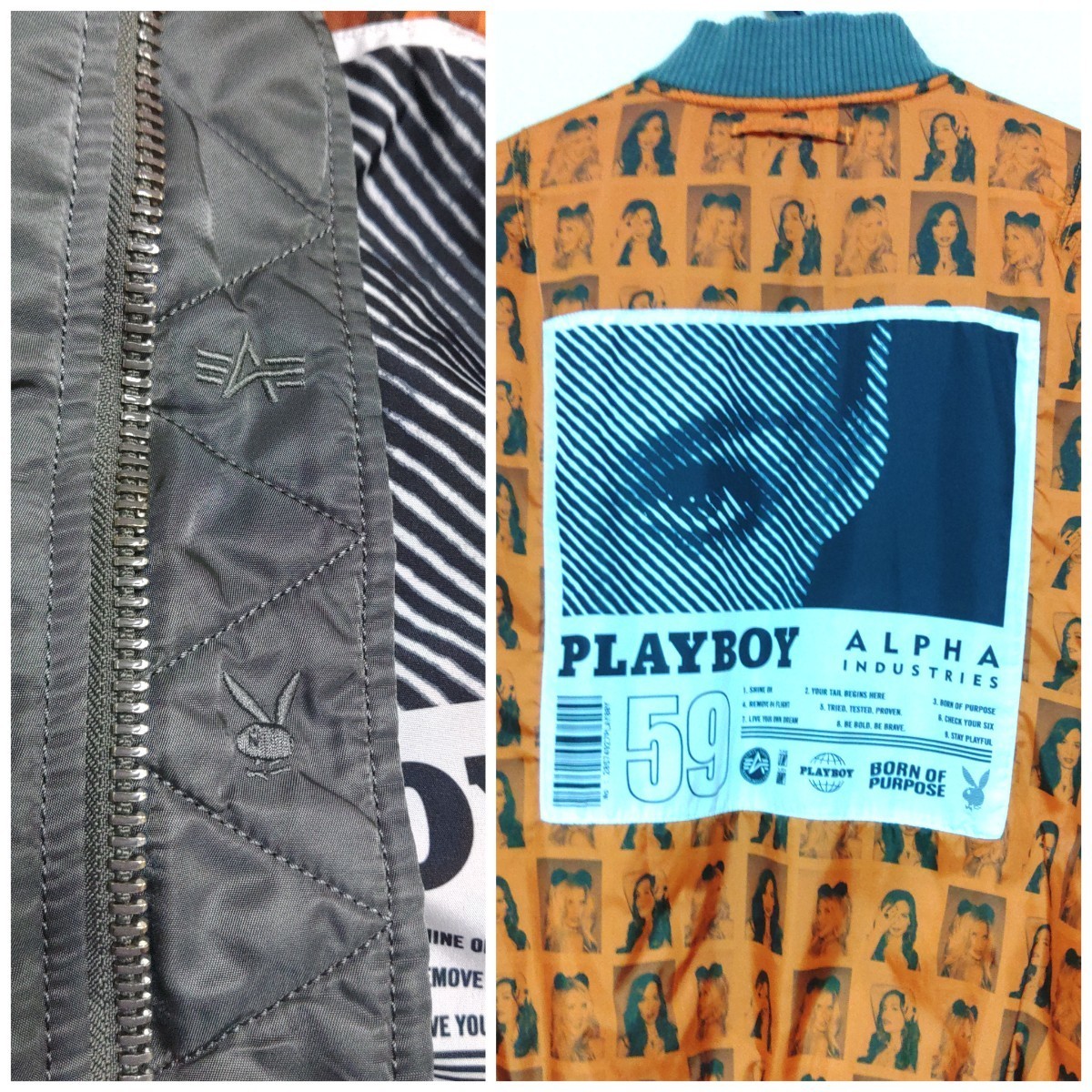 ALPHA INDUSTRIES×PLAYBOY アルファ×プレイボーイ コラボ MA-1
