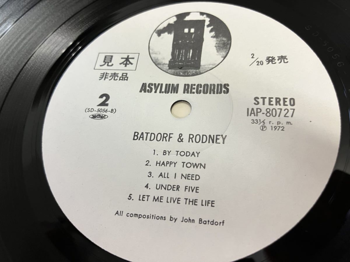 Batdorf＆Rodney★中古LP国内プロモ白レーベル盤「バドルフ＆ロドニー」コーティング・ジャケ_画像5