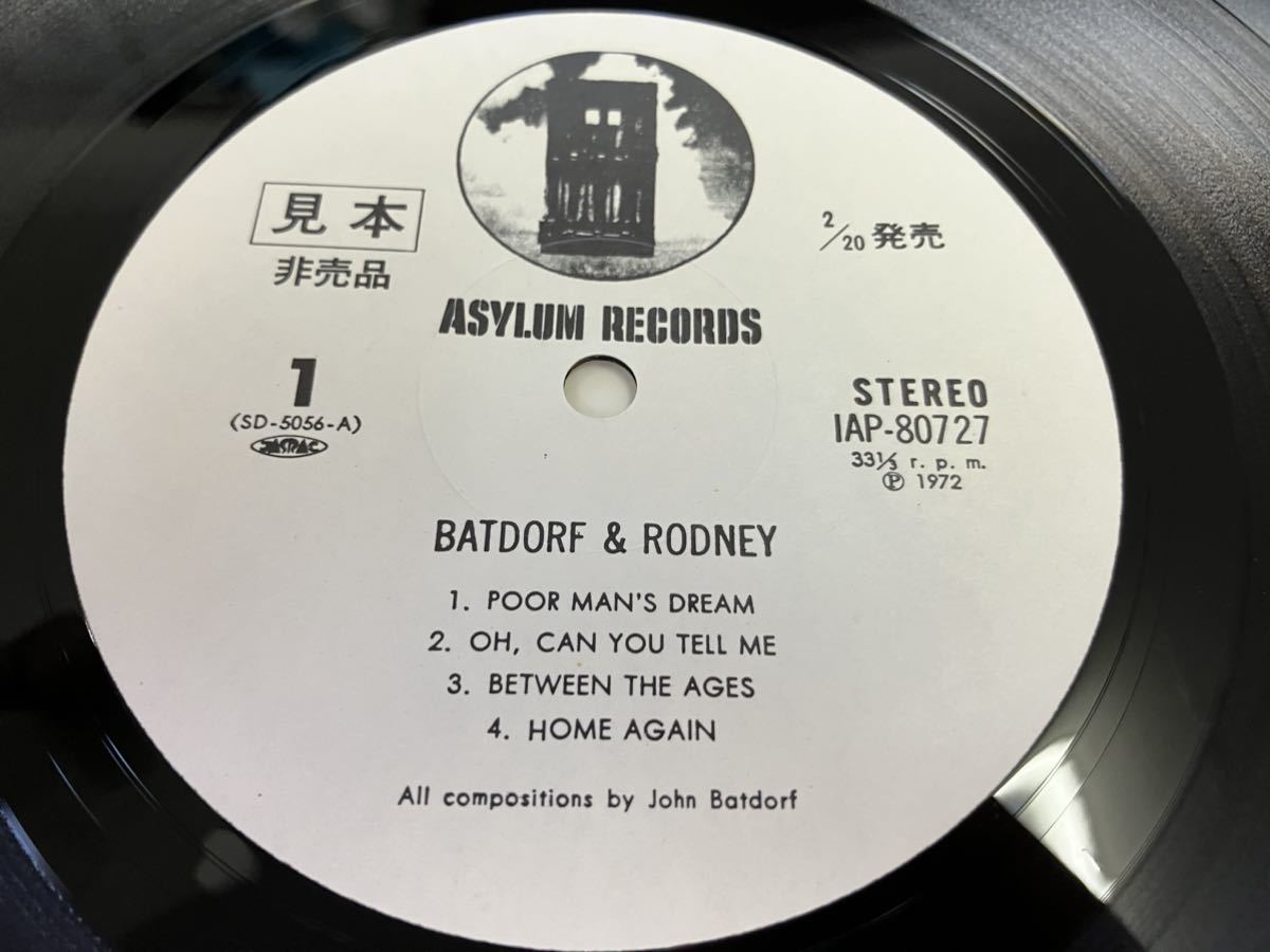 Batdorf＆Rodney★中古LP国内プロモ白レーベル盤「バドルフ＆ロドニー」コーティング・ジャケ_画像4