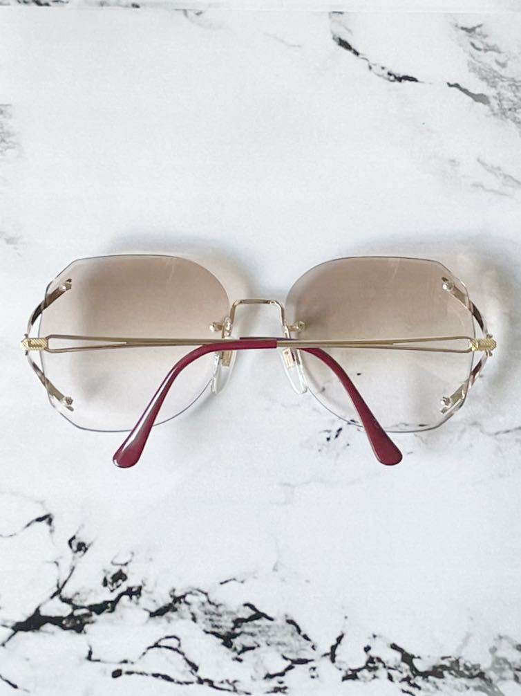 LANCEL L-1548 Lancel rimless Gold × bordeaux sunglasses superior article 