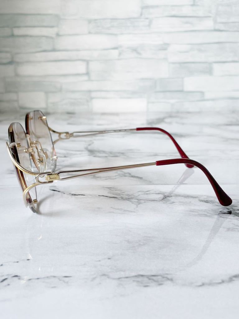 LANCEL L-1548 Lancel rimless Gold × bordeaux sunglasses superior article 