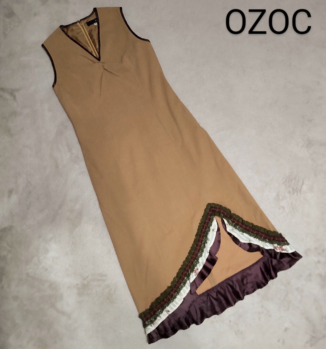 Озок озок -рукав с одной кусочкой кружевной коричневой щель подозрительную девчузнь глинового антикварного винтажного стиля