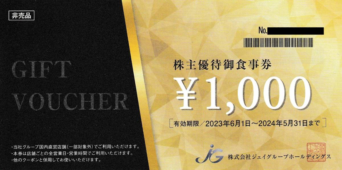 ジェイグループホールディングス 株主優待券12,000円(1,000円×12枚
