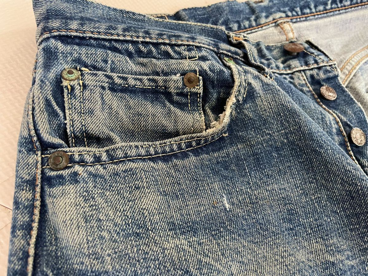 60s LEVIS 501 BIGE カットオフ デニム vステッチ ビンテージ