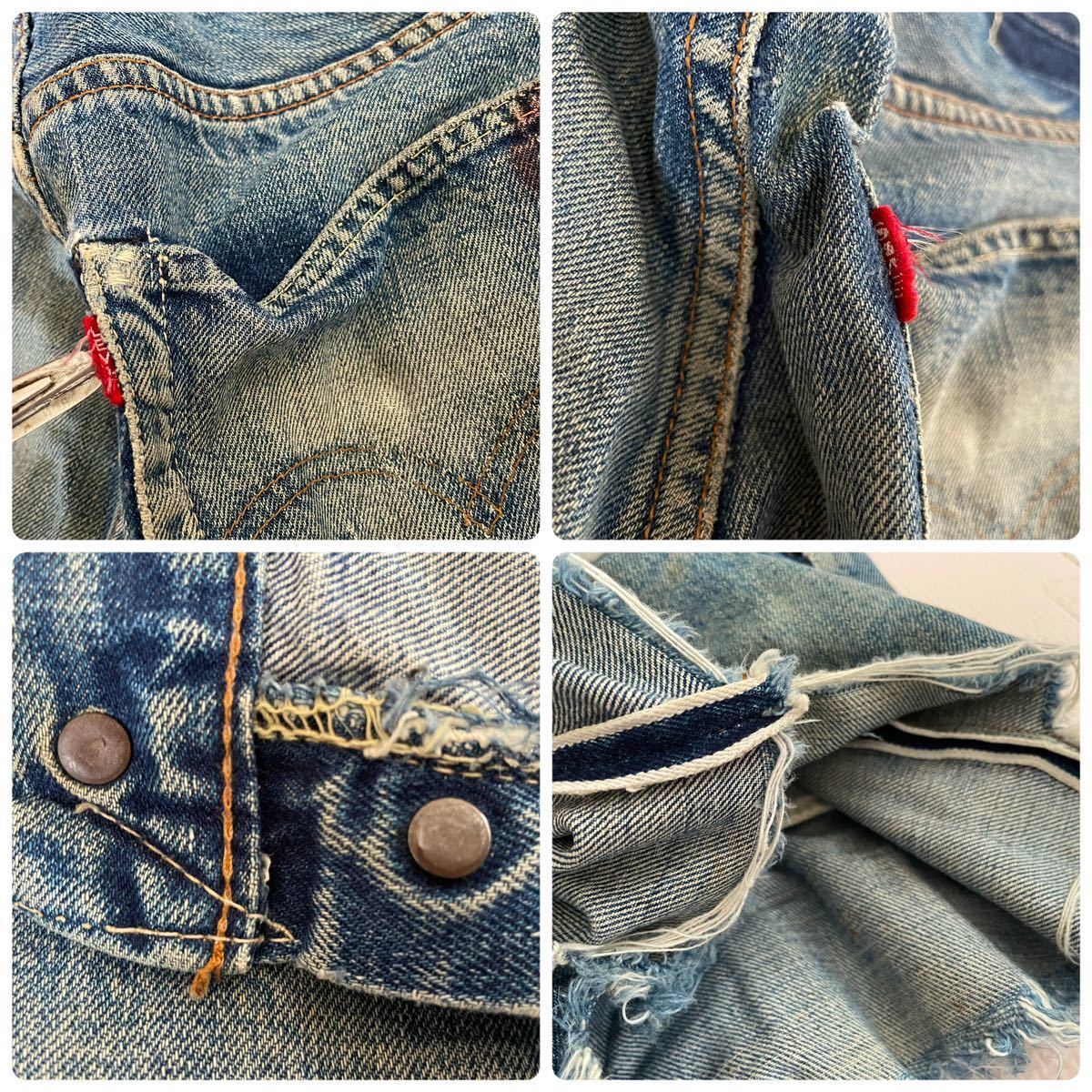60s LEVIS 501 BIGE カットオフ デニム vステッチ ビンテージ