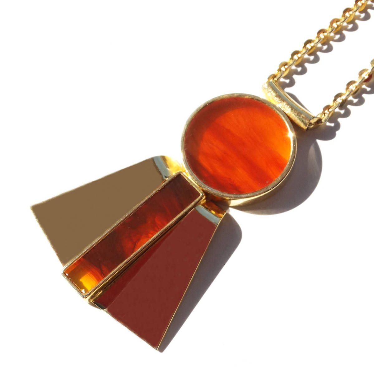 【2022A/W新作★送料無料】 color Amber ★Vintage acrylic necklace design modern その他