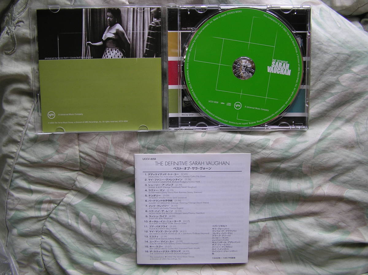 ◇ベスト・オブ・サラ・ヴォーン Definitive Sarah Vaughan ■全16曲♪ジャズ・ジャイアンツ決定盤シリーズ_画像2