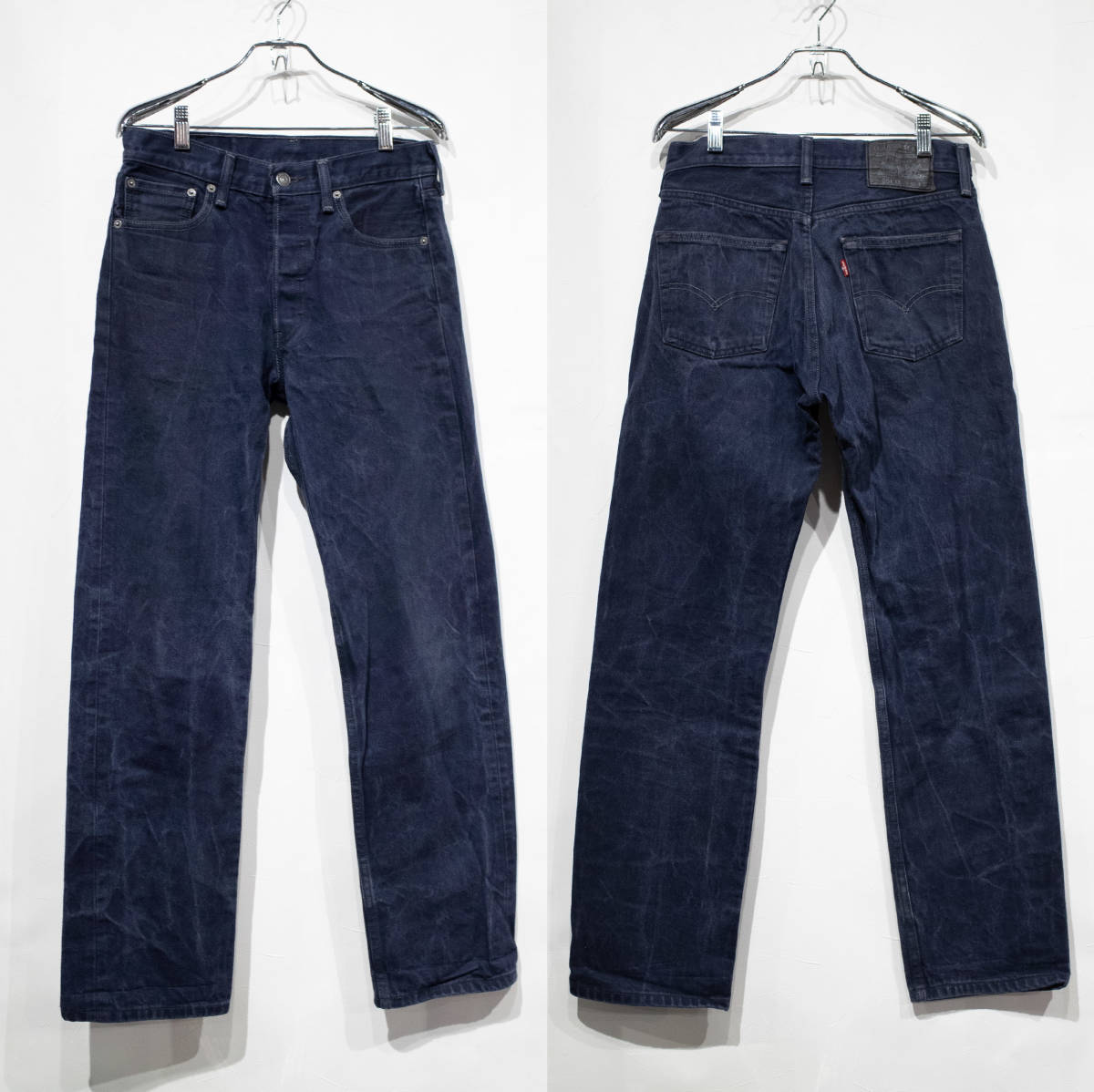 【後染め】W30×L32 / Levi’s 501XX リーバイス ボタンフライ ストレートデニム ジーンズ ネイビー グレーブラック ボタン裏4093 古着 Y2K